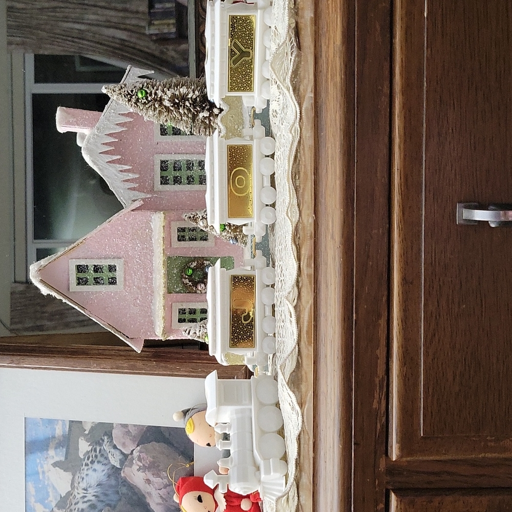White JOY Candleholder TRAIN by ROMAN INC
